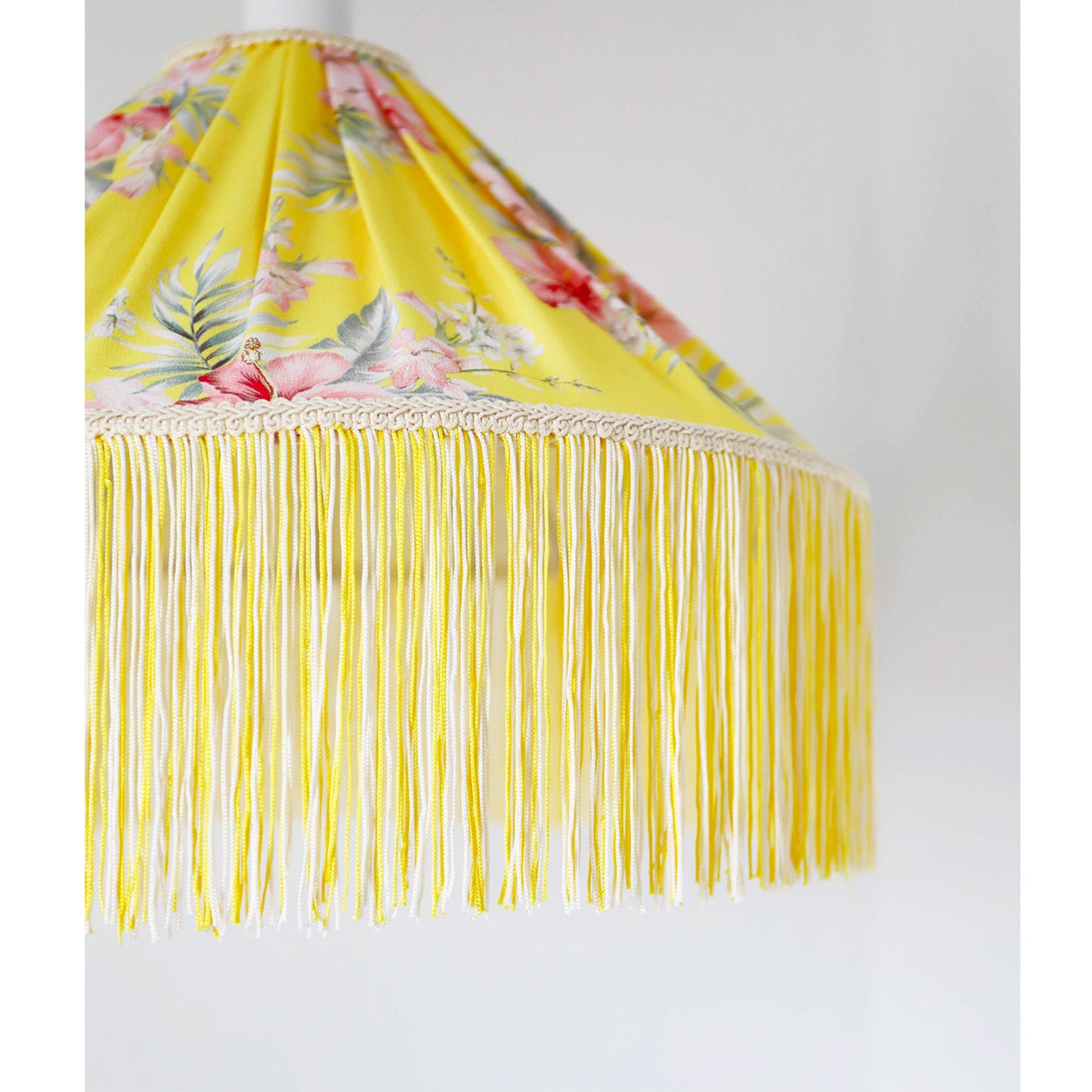 Suspension vintage évasée imprimée avec franges