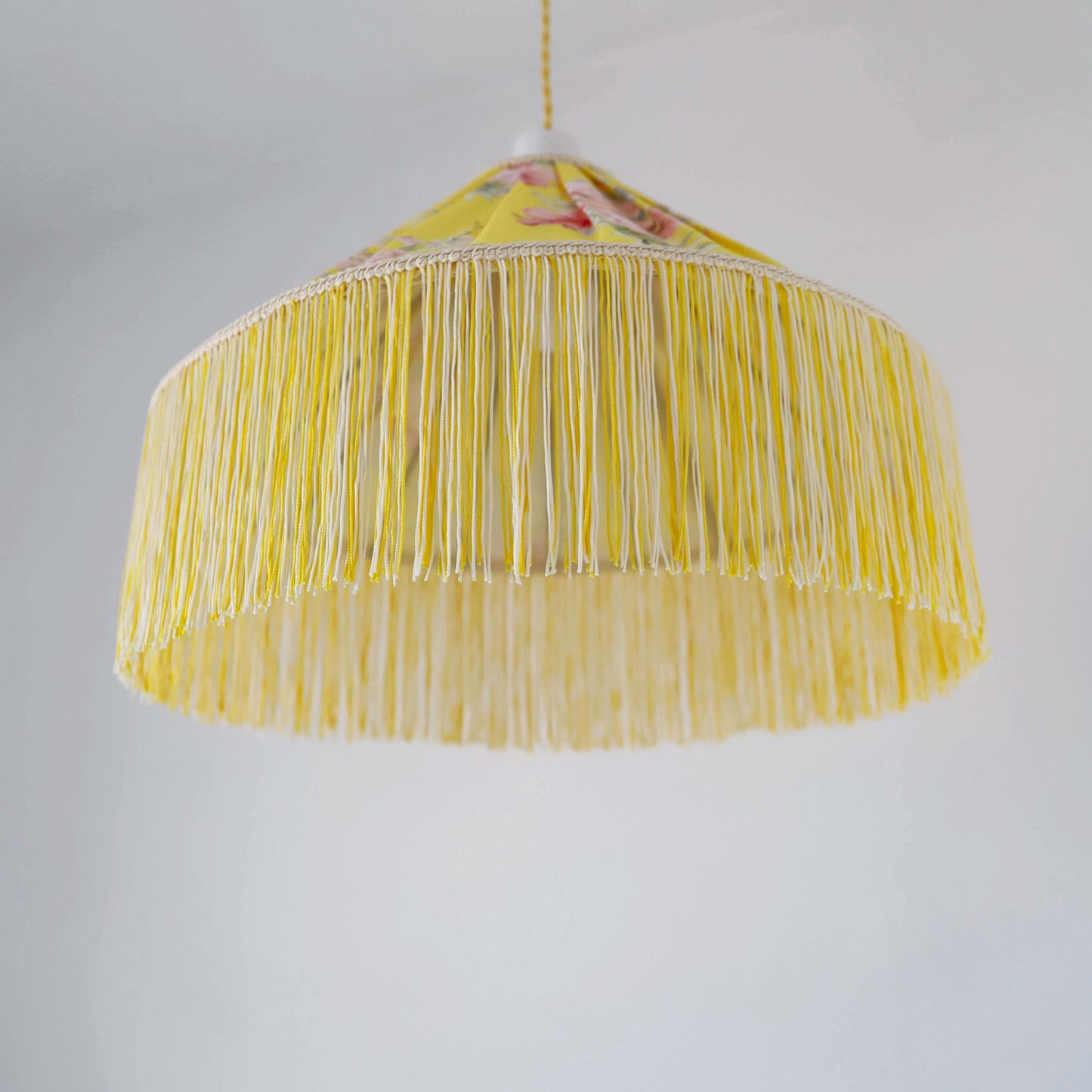 Suspension vintage évasée imprimée avec franges