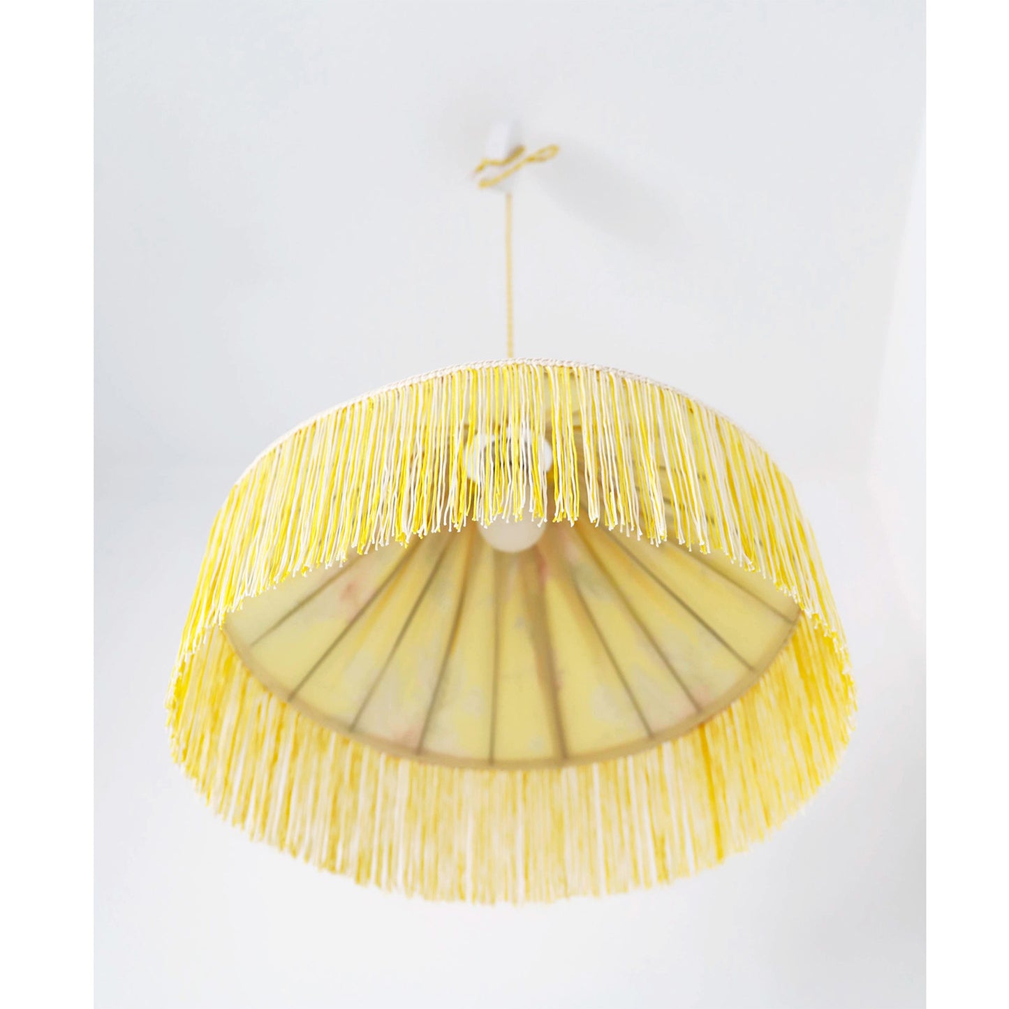 Suspension vintage évasée imprimée avec franges