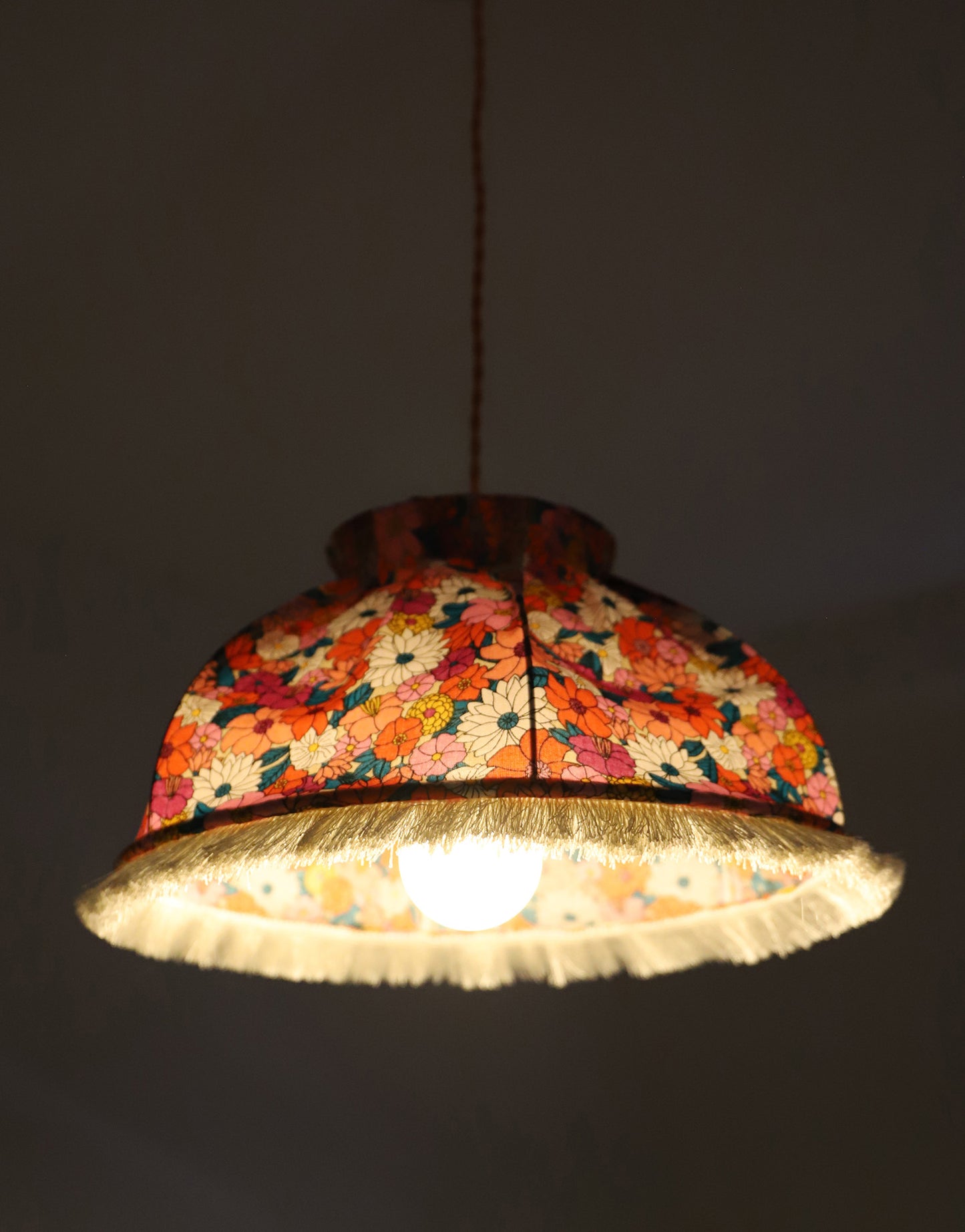 Suspension vintage imprimée fleurs '70