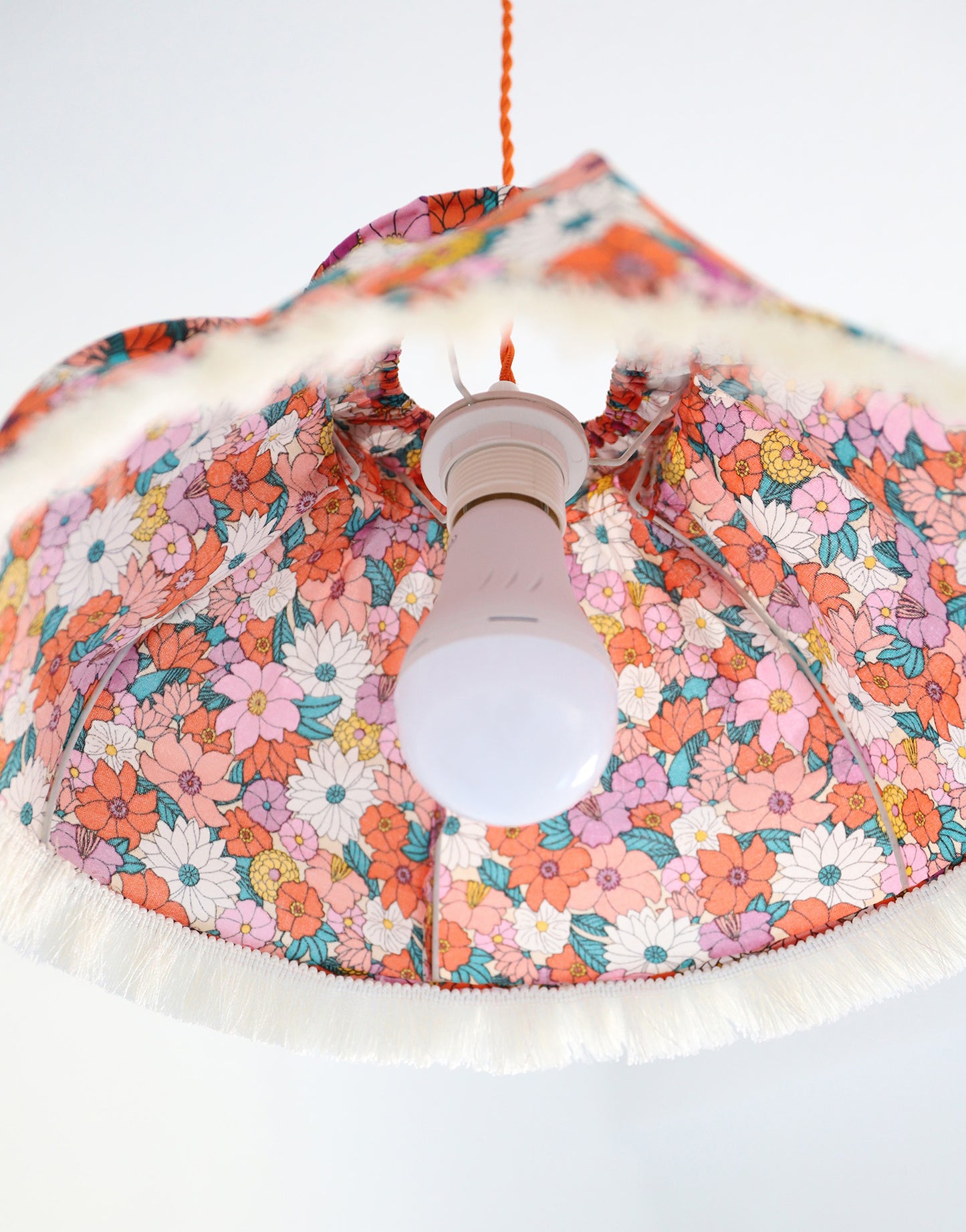Suspension vintage imprimée fleurs '70
