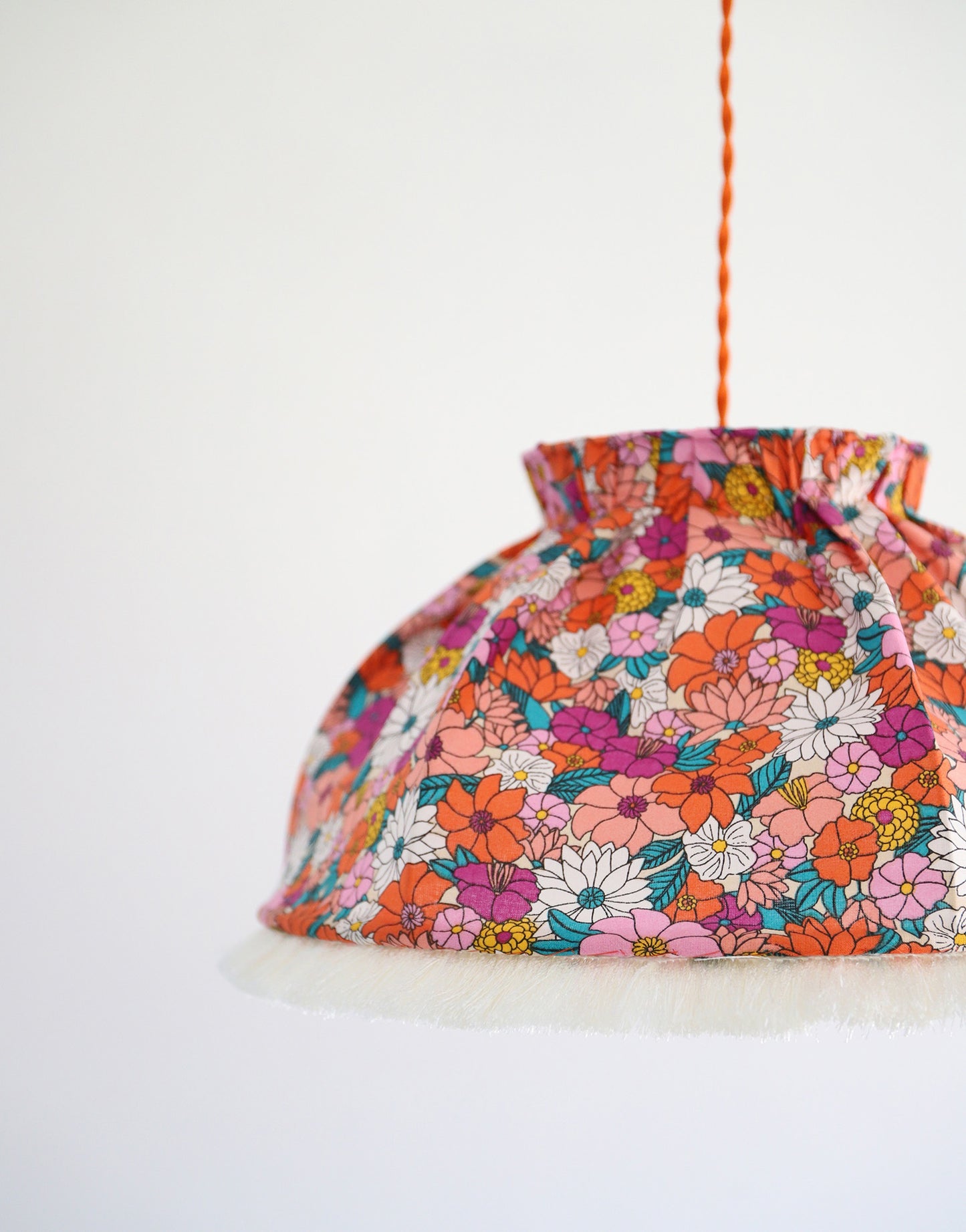 Suspension vintage imprimée fleurs '70