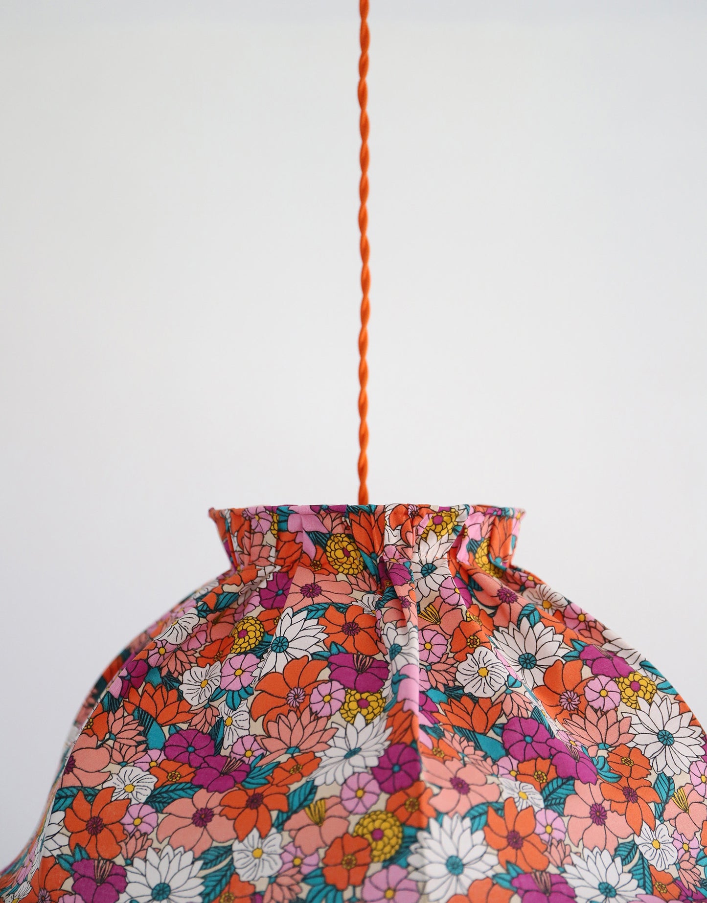 Suspension vintage imprimée fleurs '70