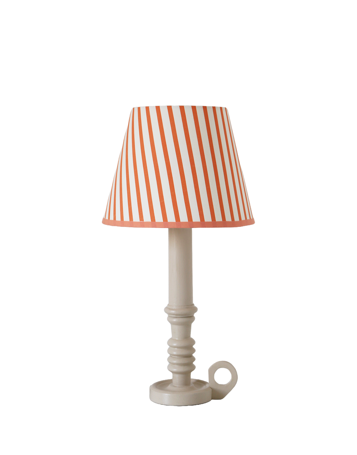 Lampe Vintage Revisité, Pied de Lampe Ancien Revalorisé & Abat-jour Rayé