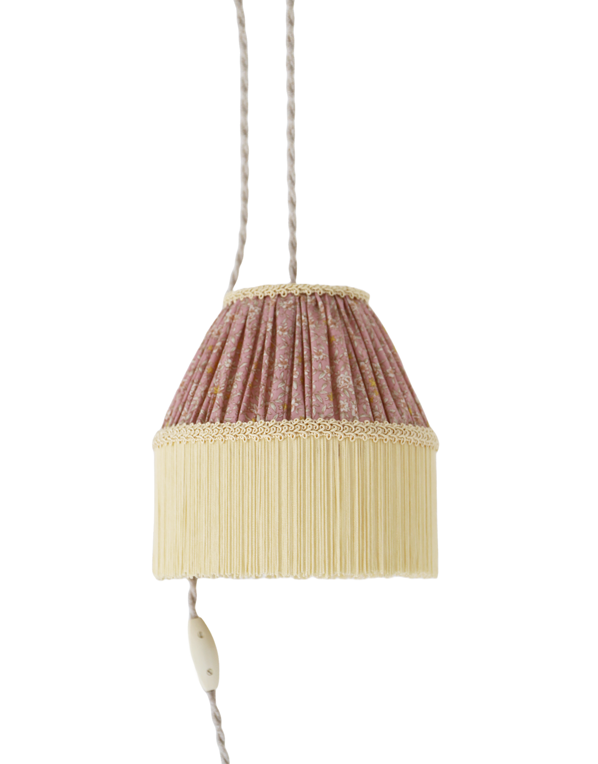 Petite baladeuse vintage, fleurie avec finition franges