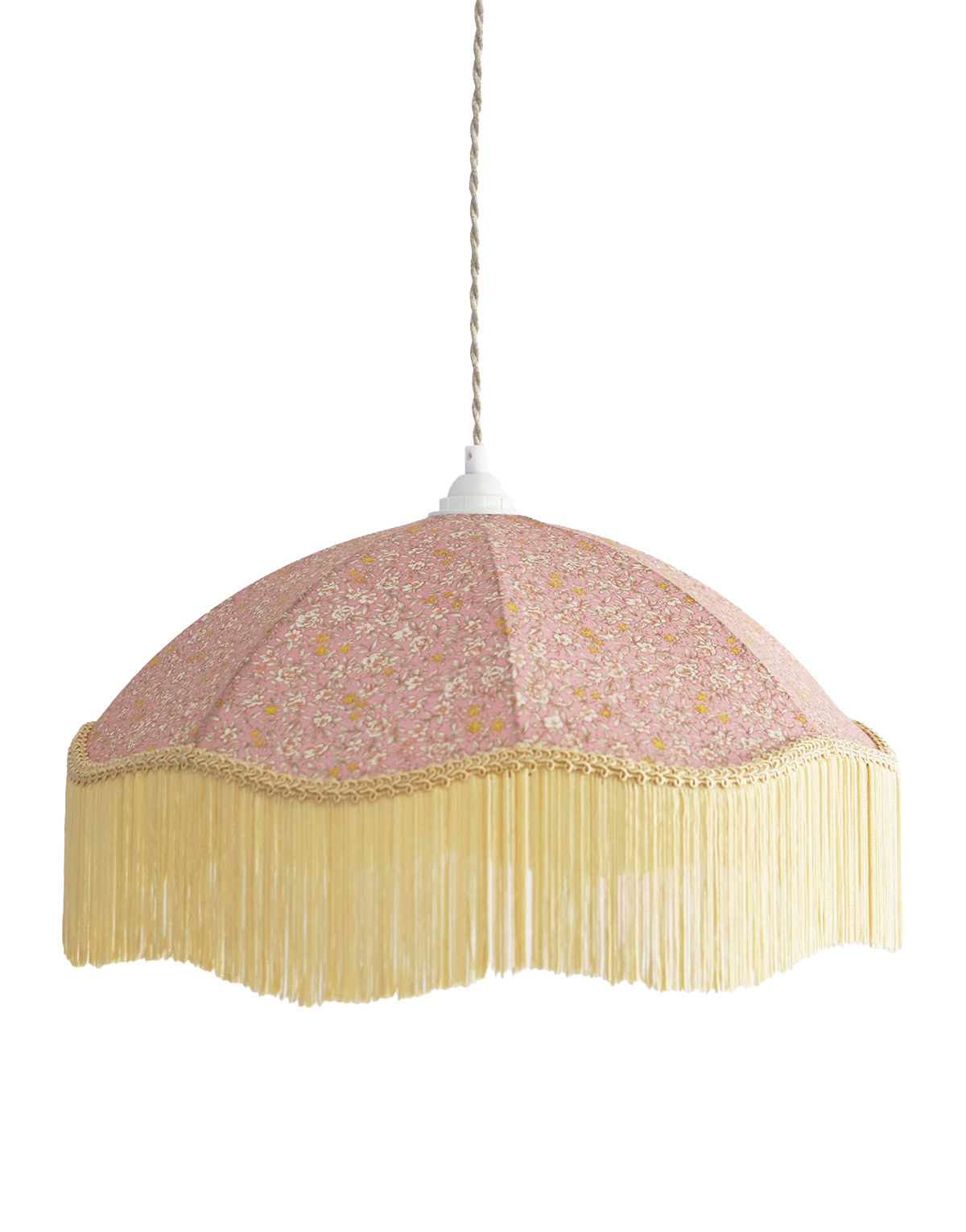 Suspension vintage parapluie imprimée avec franges D45 cm