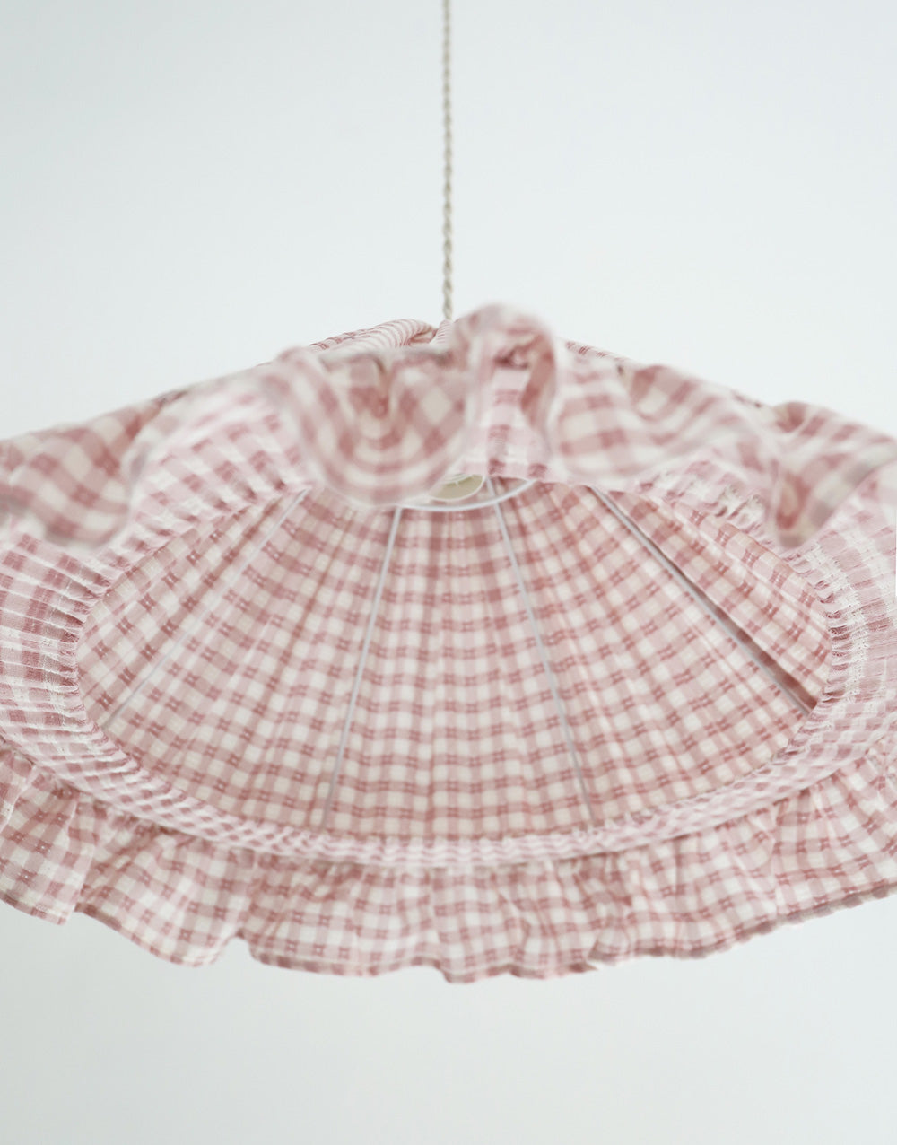 Suspension conique avec volant Emilia "petits carreaux rose"