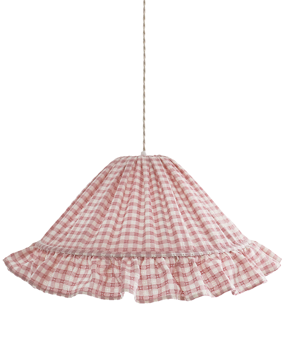Suspension conique avec volant Emilia "petits carreaux rose"