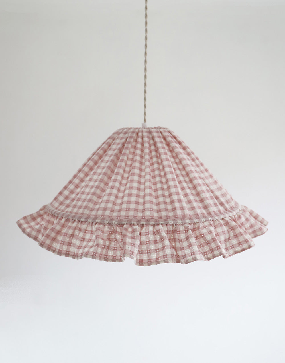 Suspension conique avec volant Emilia "petits carreaux rose"