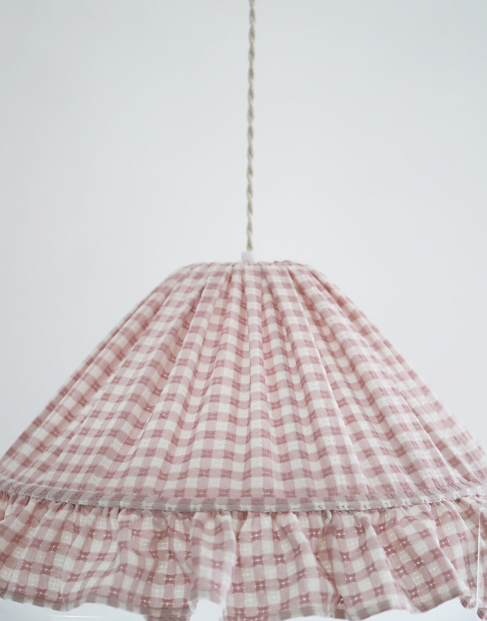 Suspension conique avec volant Emilia "petits carreaux rose"