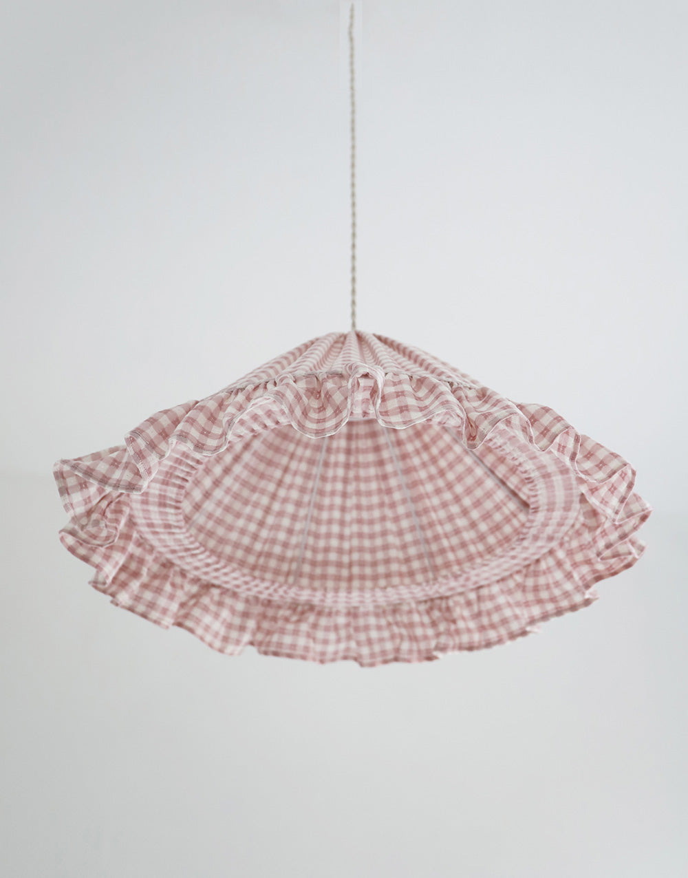 Suspension conique avec volant Emilia "petits carreaux rose"