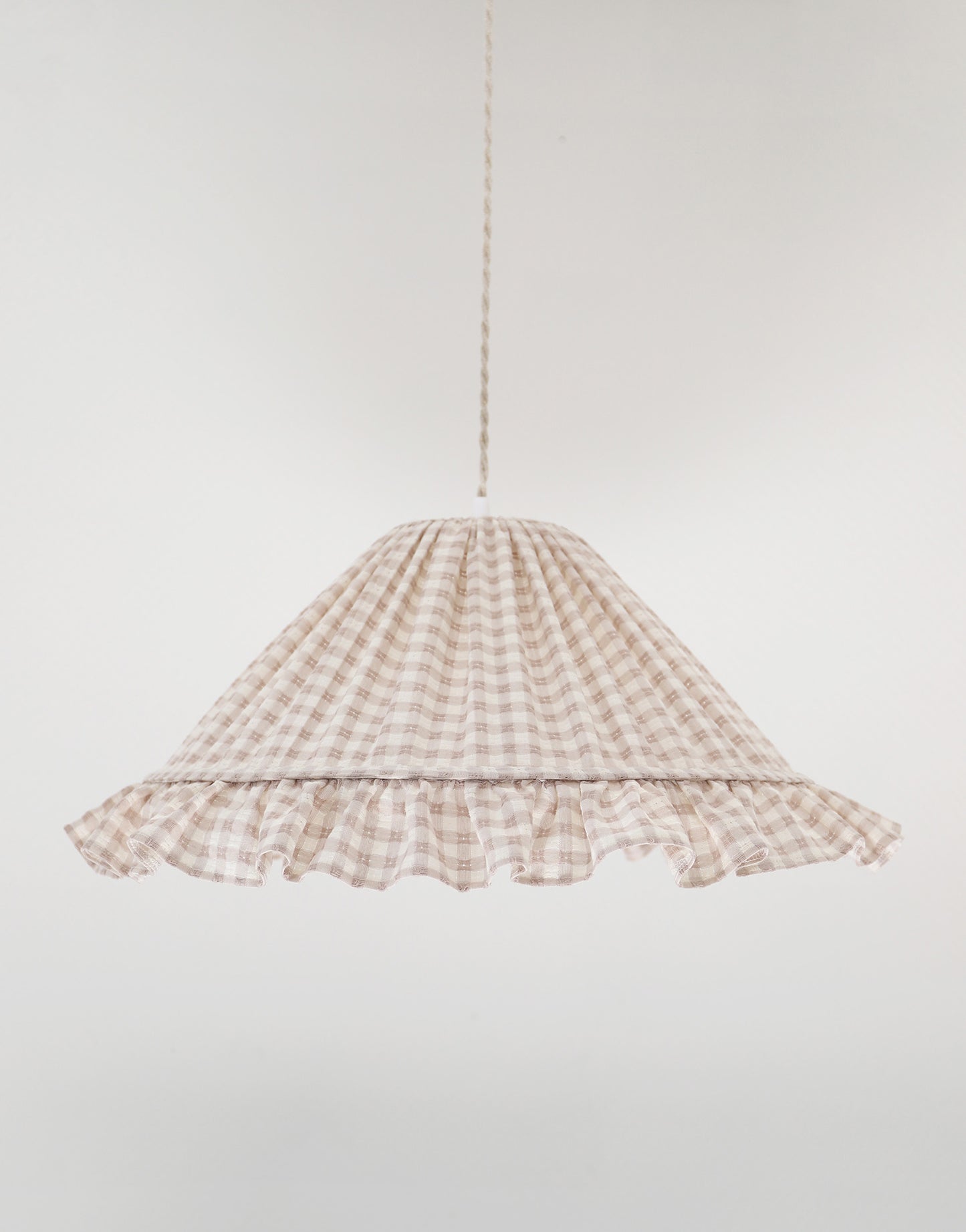 Suspension conique avec volant Emilia "petits carreaux beige"