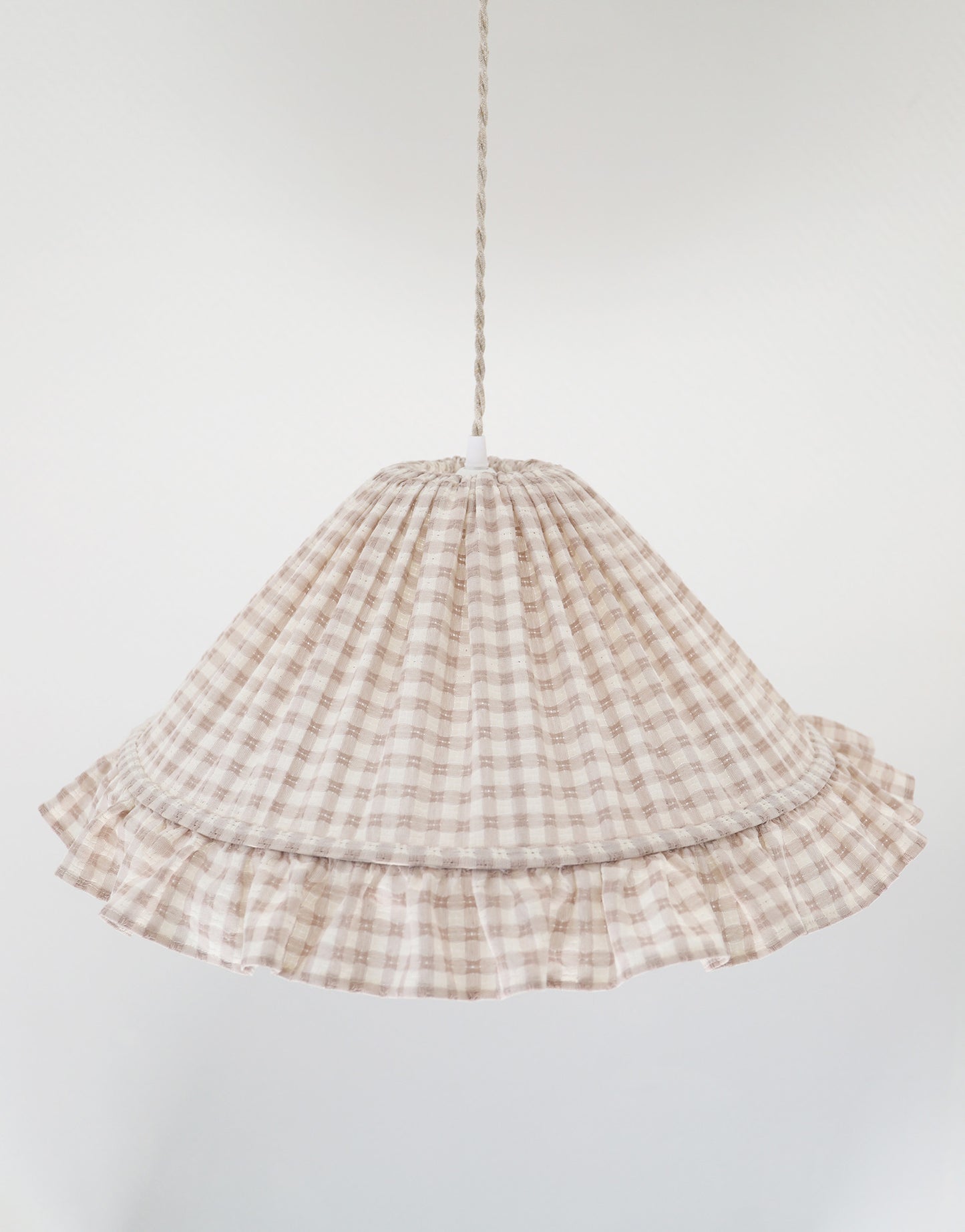Suspension conique avec volant Emilia "petits carreaux beige"