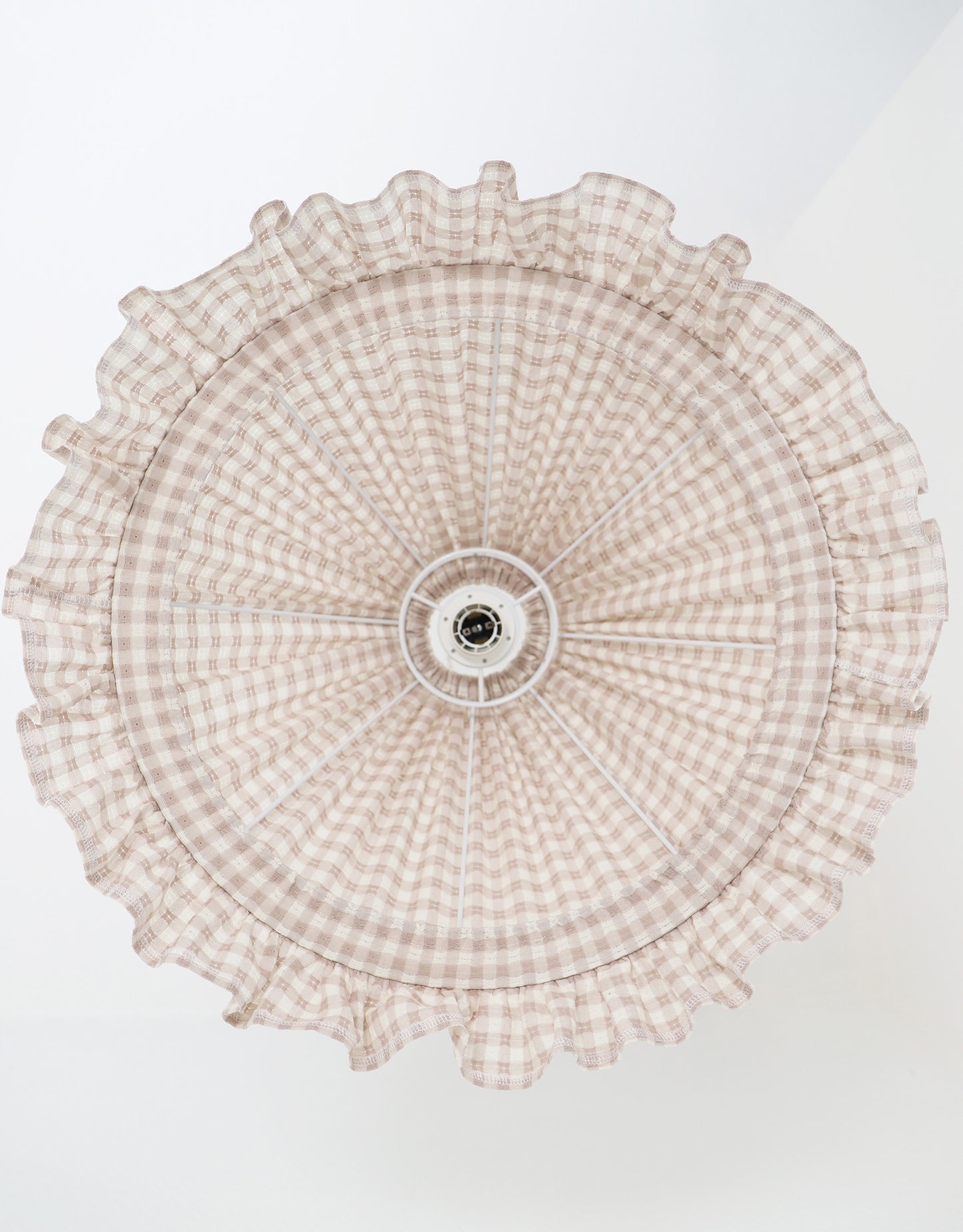 Suspension conique avec volant Emilia "petits carreaux beige"