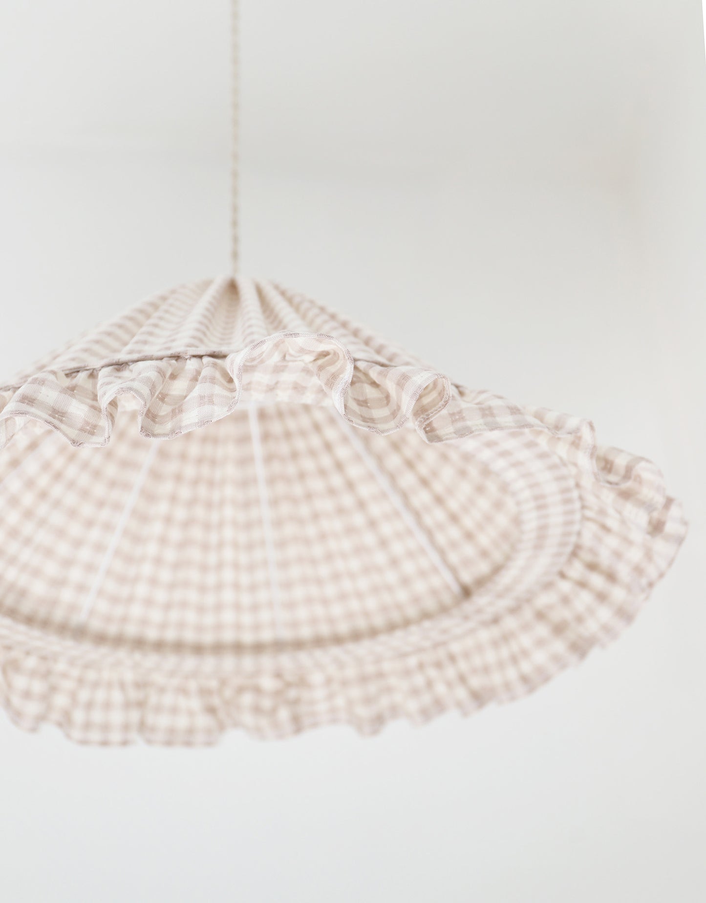 Suspension conique avec volant Emilia "petits carreaux beige"