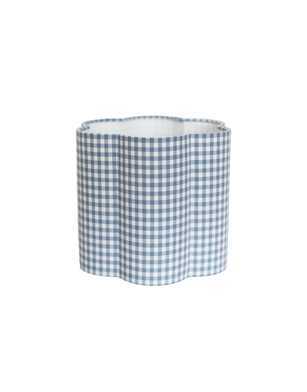 Abat-jour forme fleur Flora "mini vichy bleu ciel"