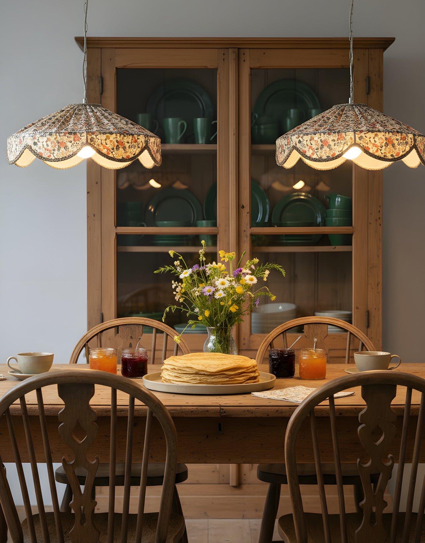 Suspension forme florale Cosette imprimée "english garden"