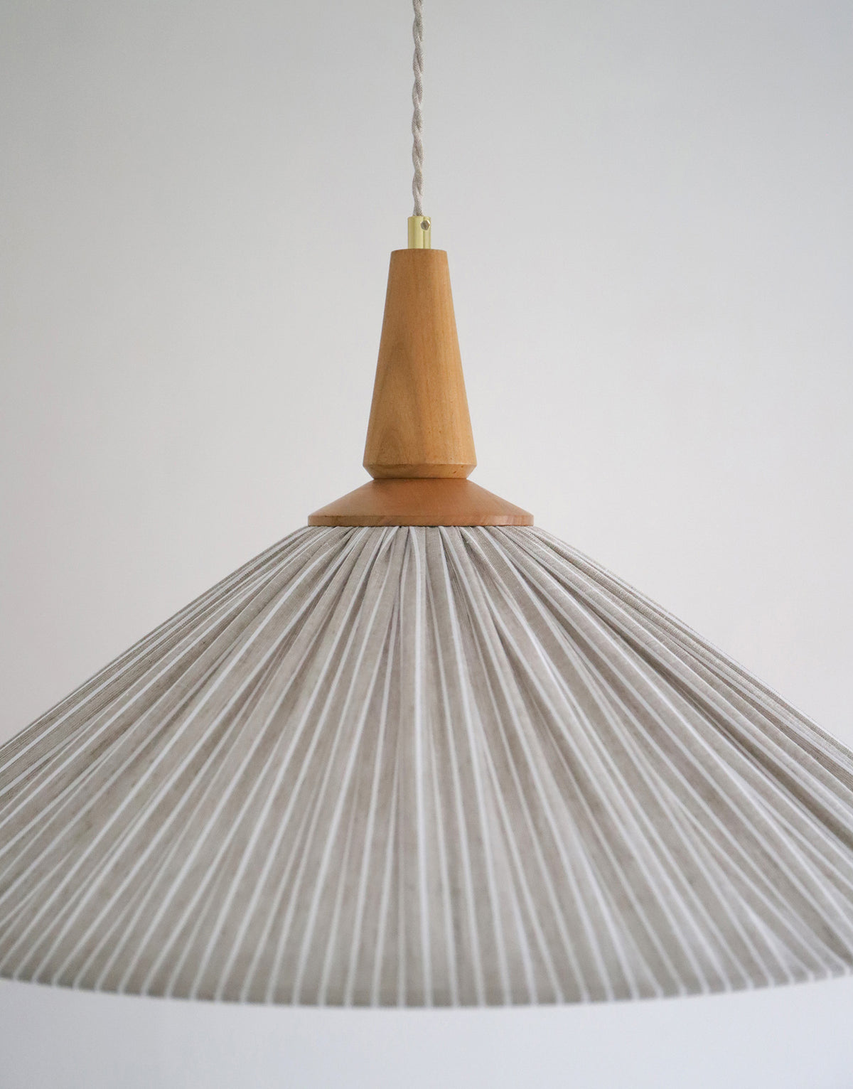 Suspension ELEONORE — 60 cm, lin et coton rayé olive