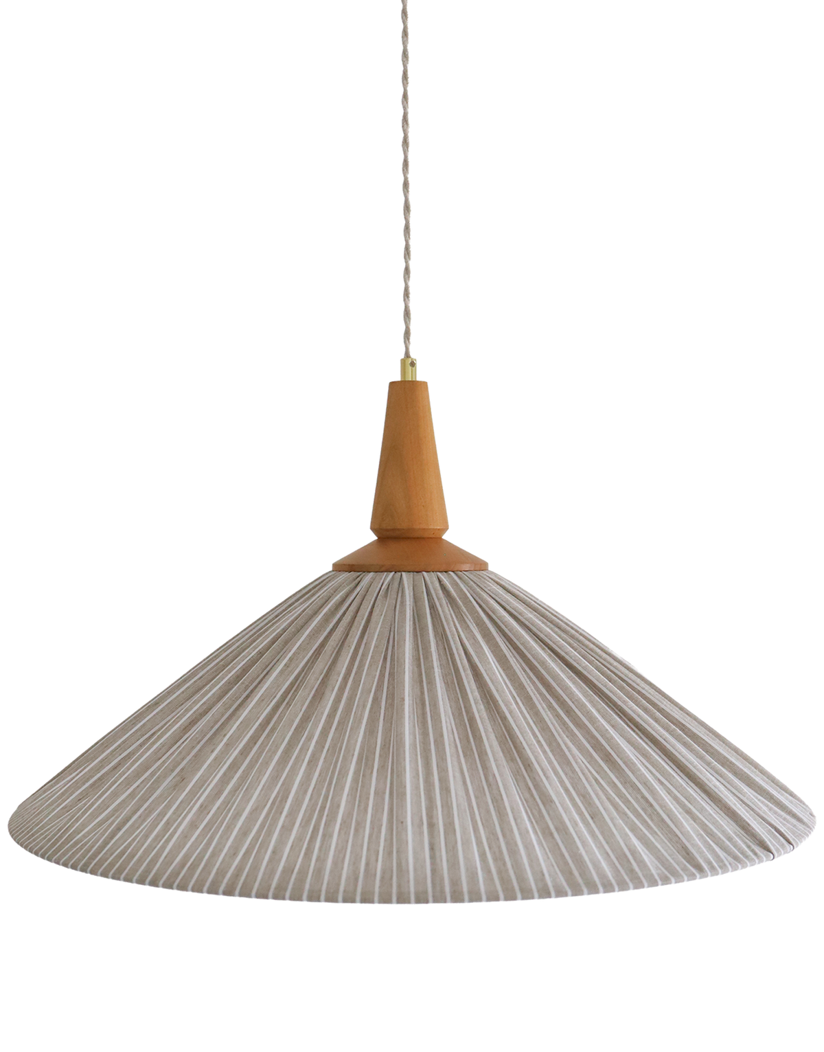 Suspension ELEONORE — 60 cm, lin et coton rayé olive