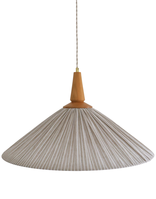 Suspension ELEONORE — 60 cm, lin et coton rayé olive