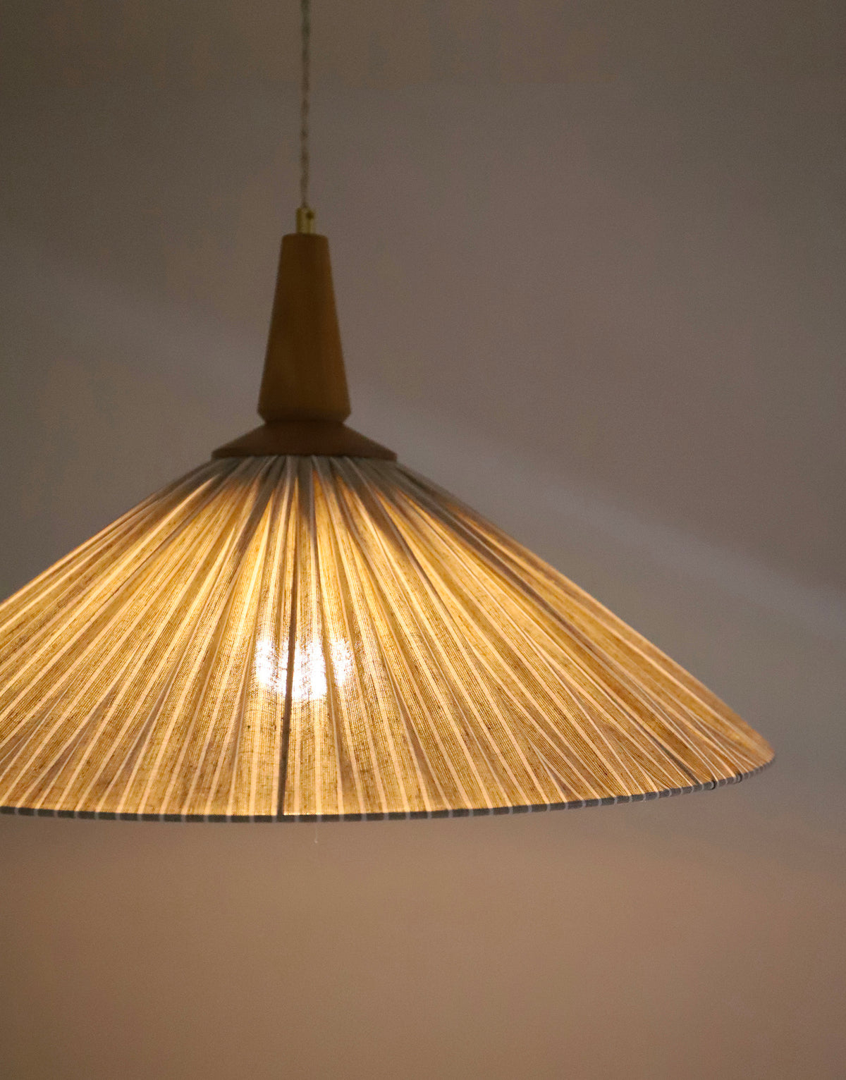 Suspension ELEONORE — 60 cm, lin et coton rayé olive