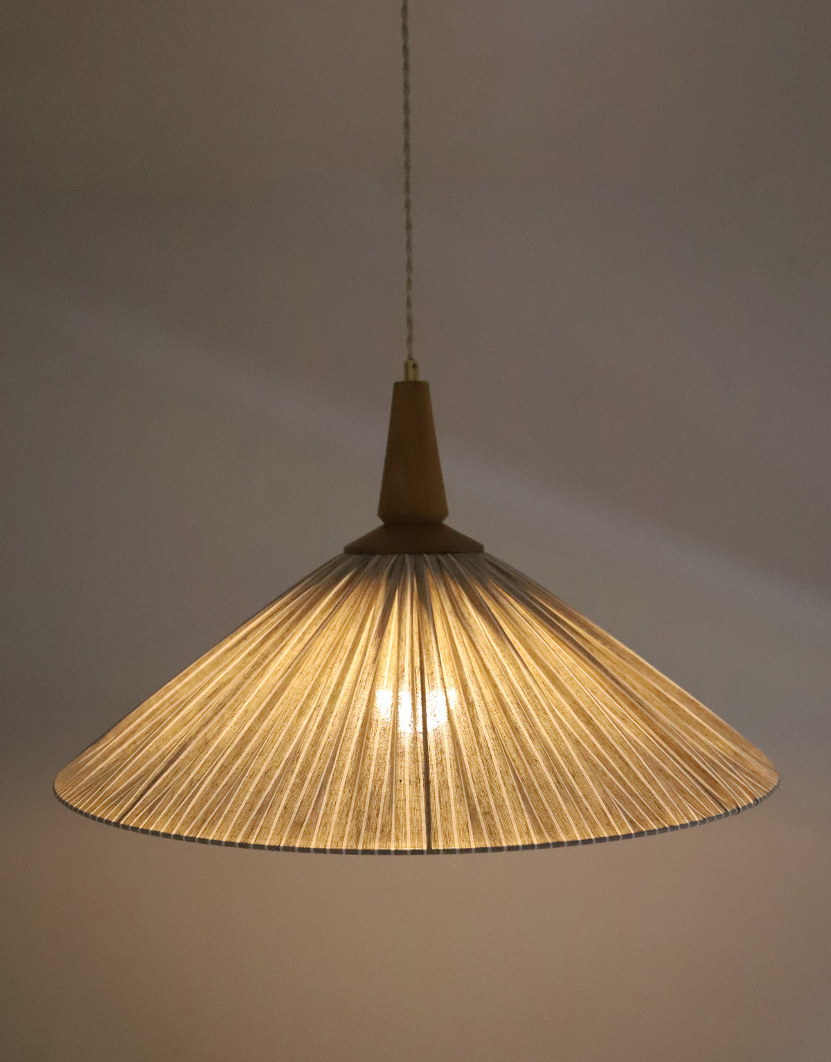Suspension ELEONORE — 60 cm, lin et coton rayé olive