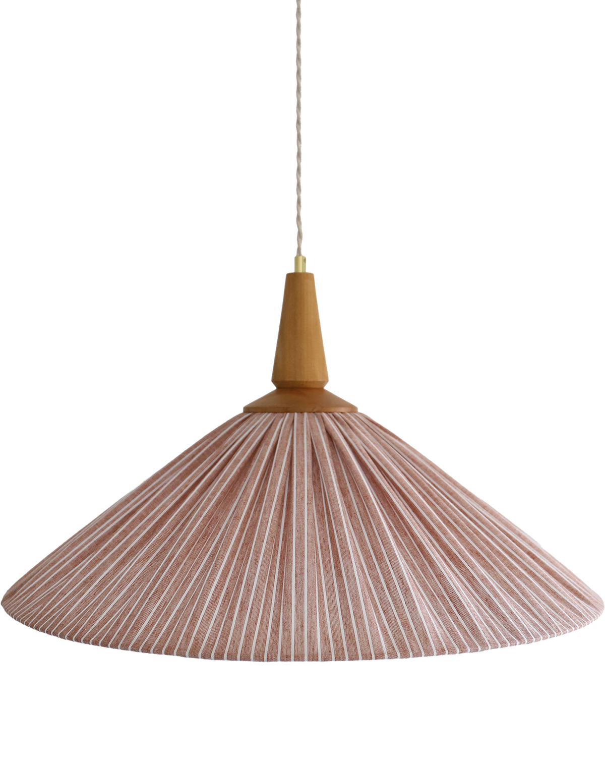 Suspension ELEONORE — 60 cm, lin et coton rayé terra