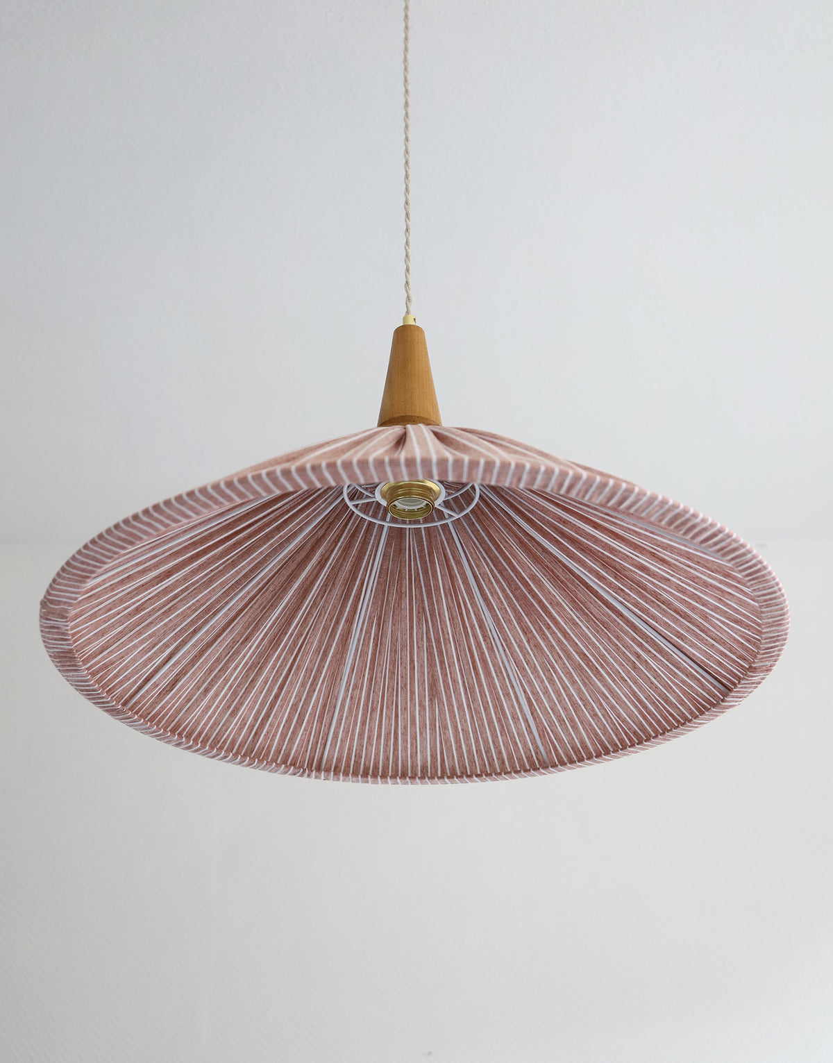 Suspension ELEONORE — 60 cm, lin et coton rayé terra