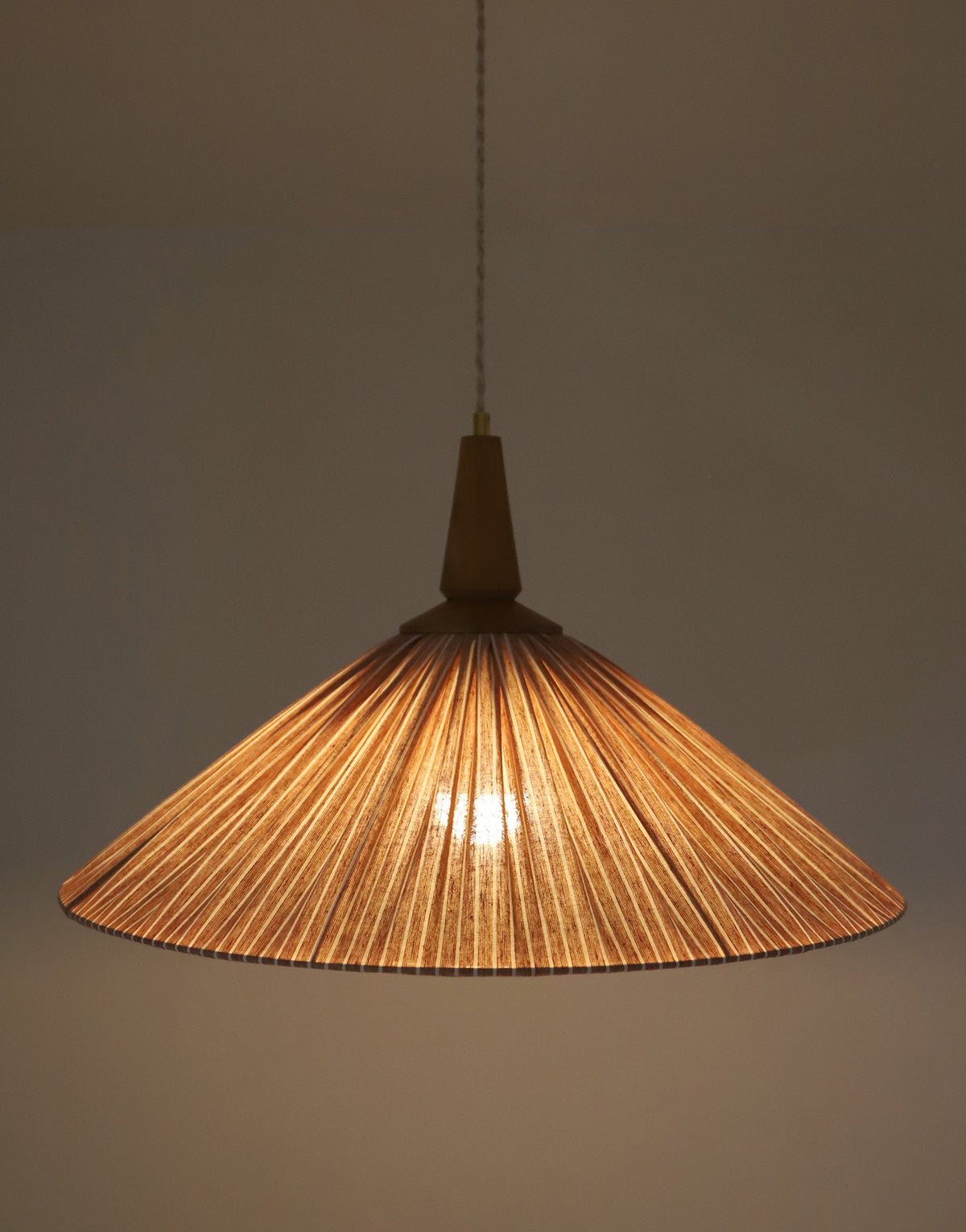 Suspension ELEONORE — 60 cm, lin et coton rayé terra
