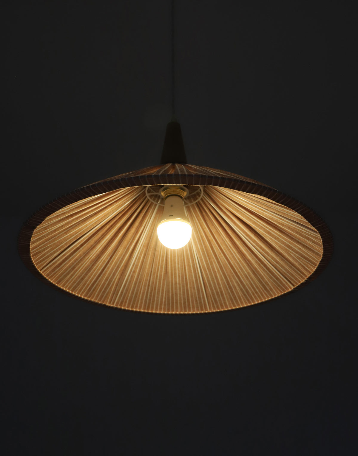 Suspension ELEONORE — 60 cm, lin et coton rayé terra