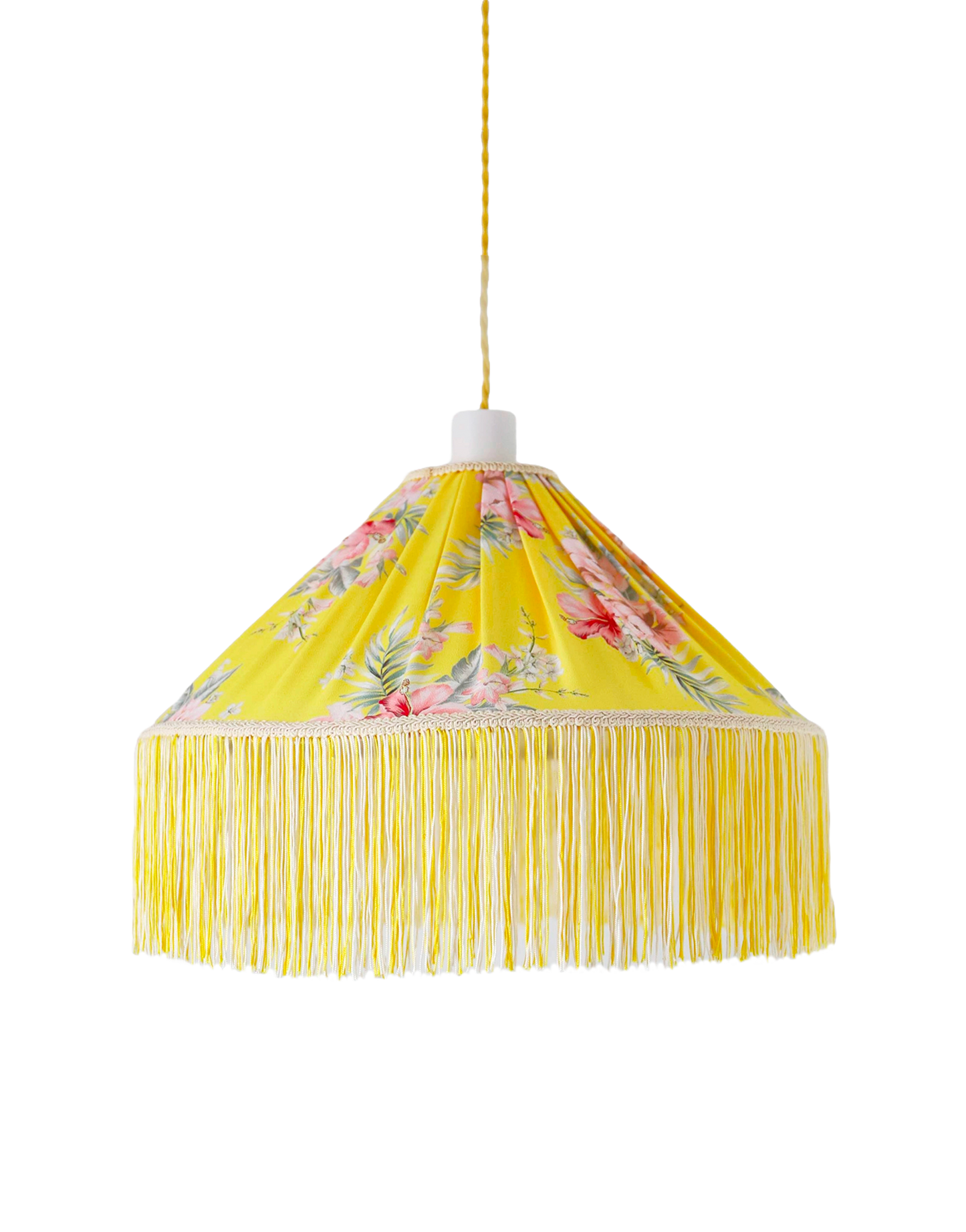 Suspension vintage évasée imprimée avec franges