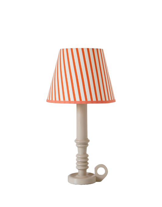 Lampe Vintage Revisité, Pied de Lampe Ancien Revalorisé & Abat-jour Rayé
