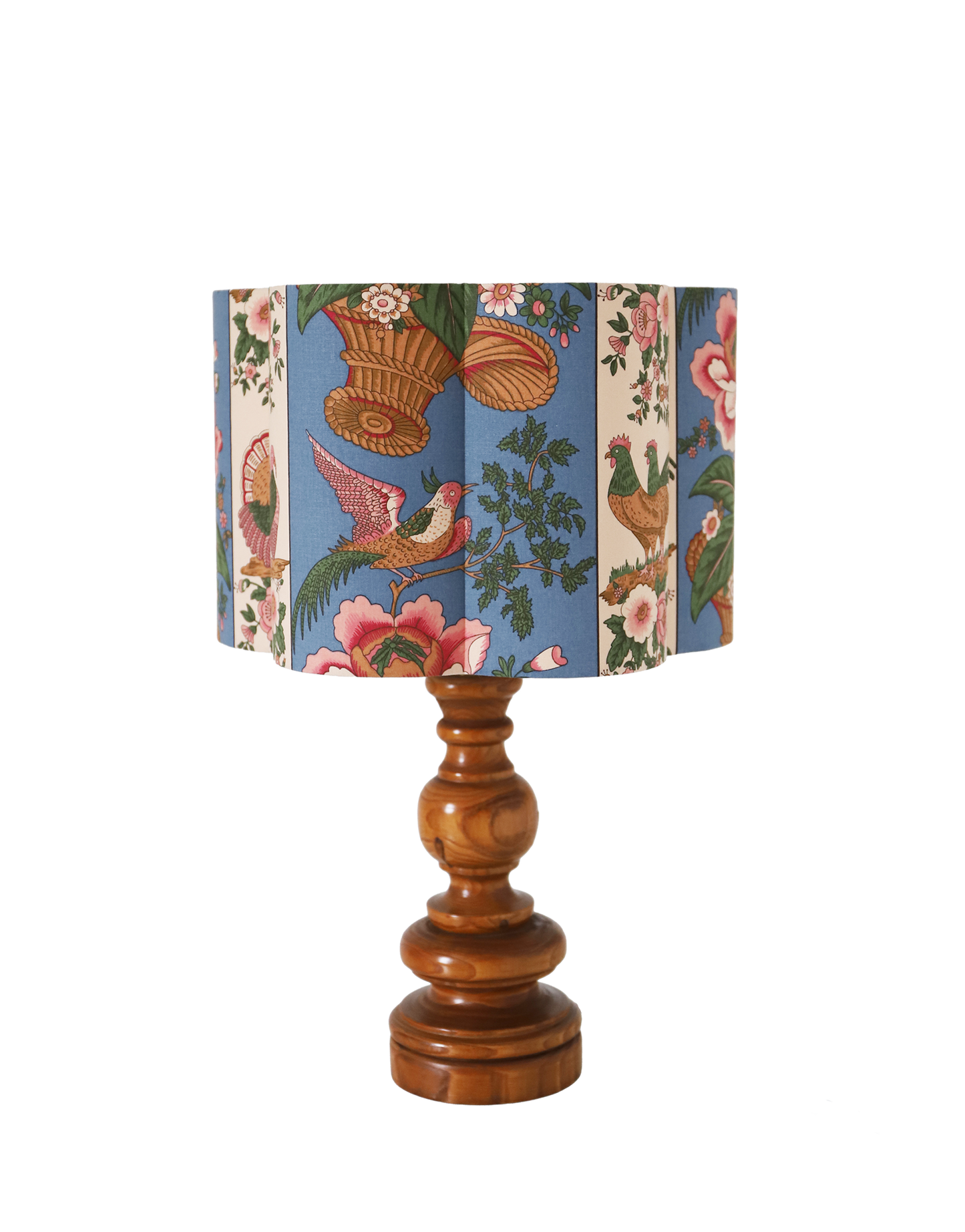 Lampe à poser artisanale « Jardin d'Antan » – Bois tourné vintage des années 70