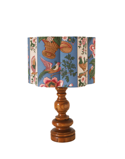 Lampe à poser artisanale « Jardin d'Antan » – Bois tourné vintage des années 70