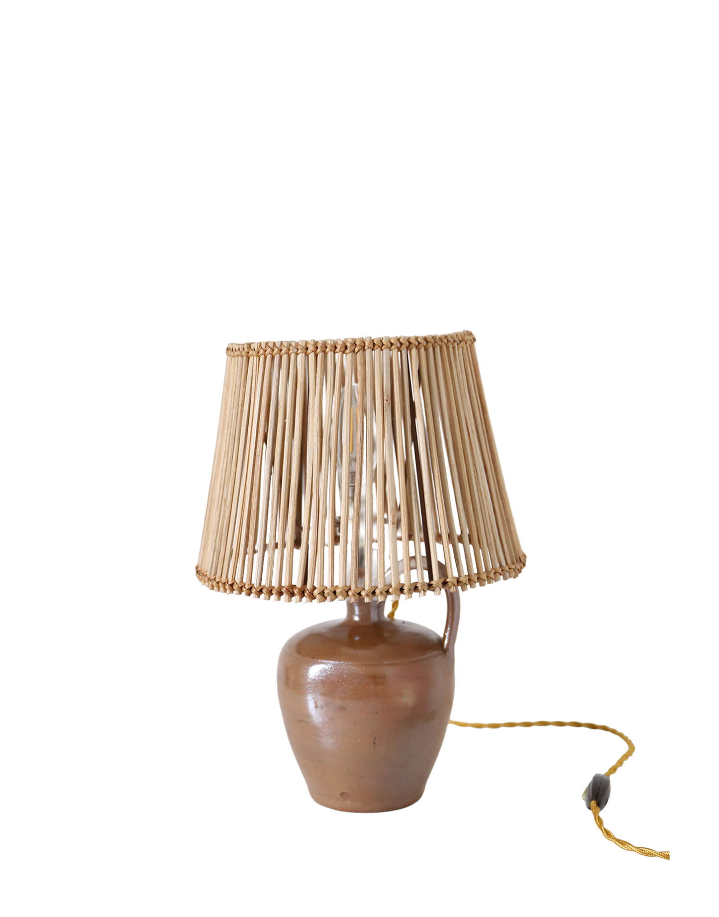 Lampe à poser artisanale "Héritage Alsacien" – Grès au sel et lumière graphique