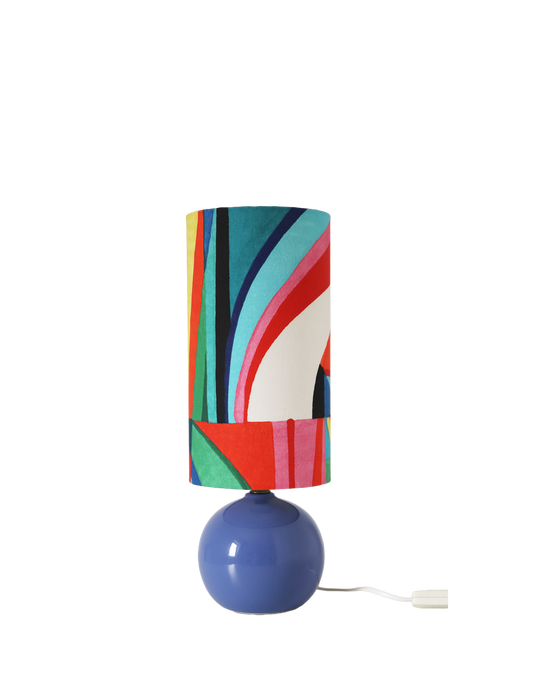 Lampe à poser artisanale – Céramique vintage et Design graphique