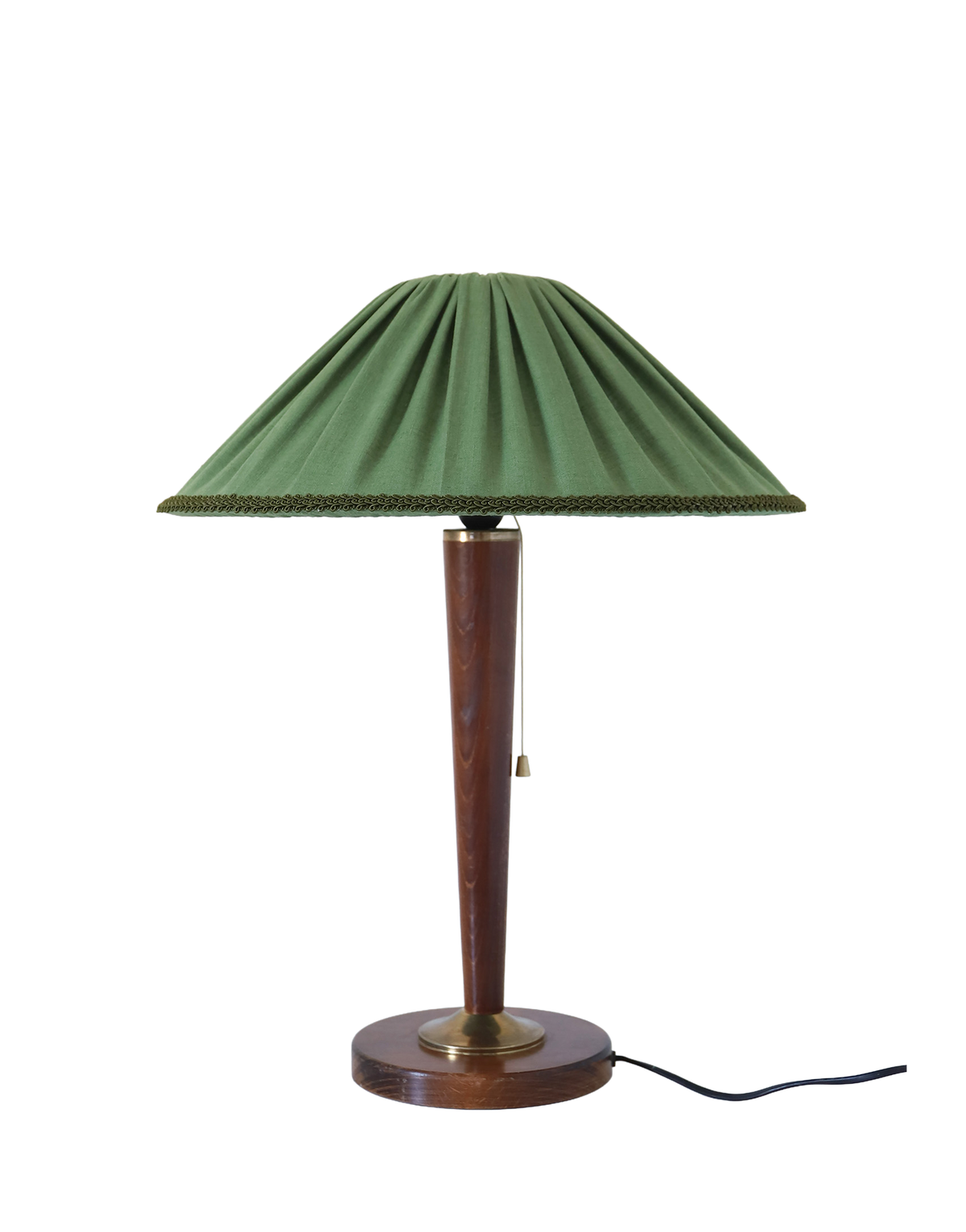 Lámpara vintage reciclada — pie de candelabro de bronce antiguo y flores gráficas