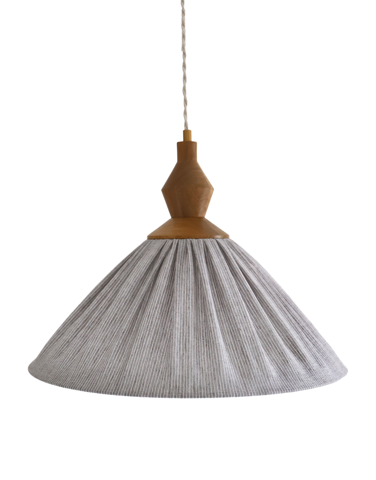 Suspension plissée Olga lin et coton fines rayures classic grey