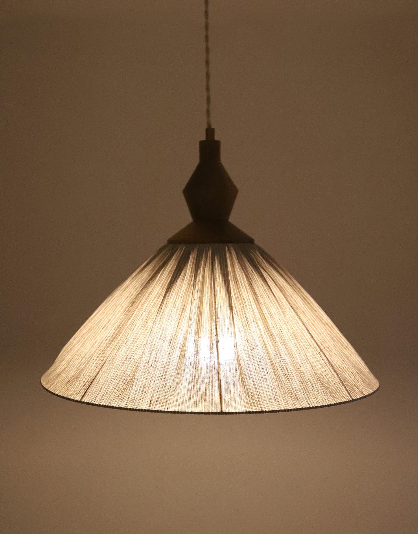 Suspension plissée Olga lin et coton fines rayures classic grey