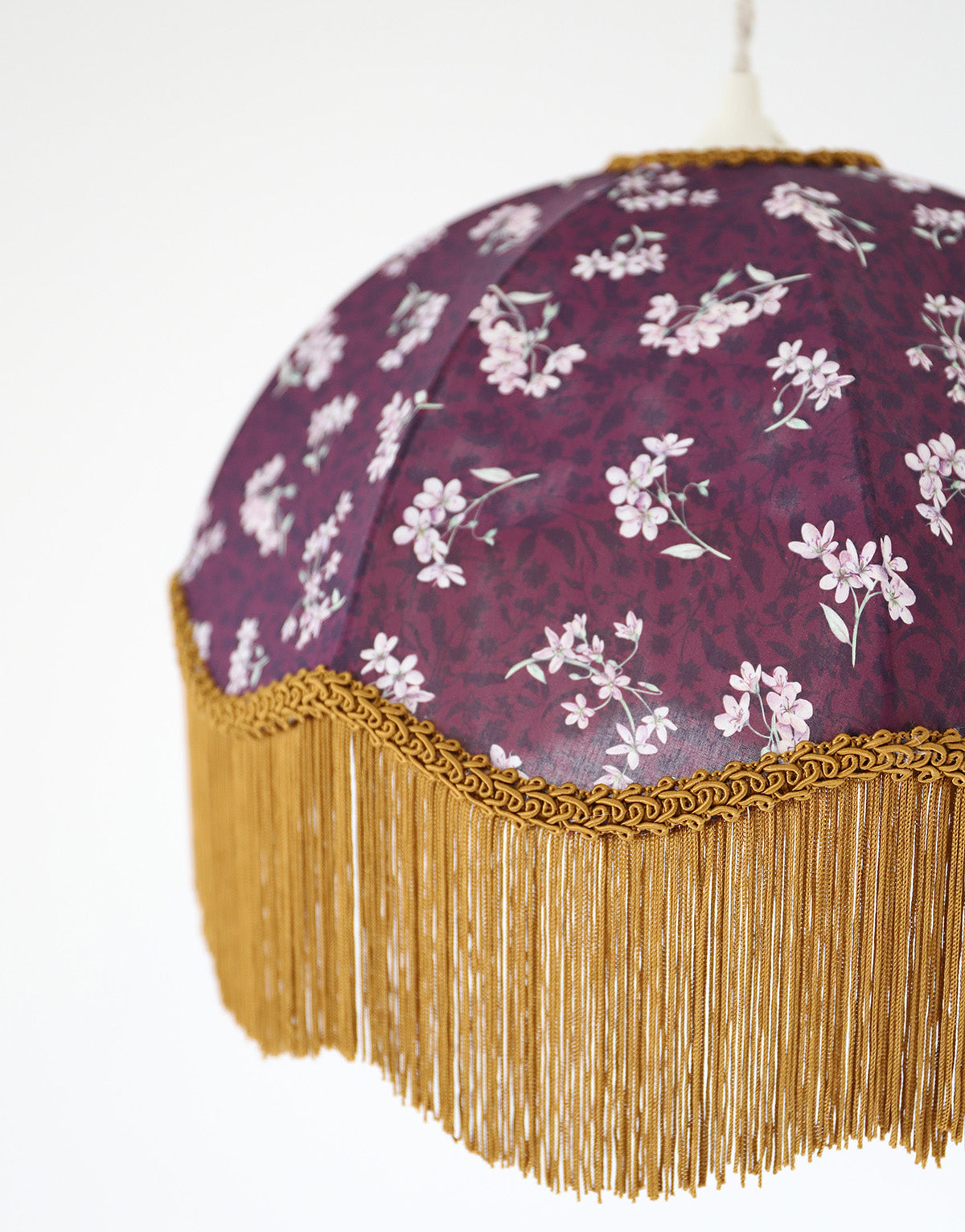 Suspension vintage parapluie imprimée liberty avec franges