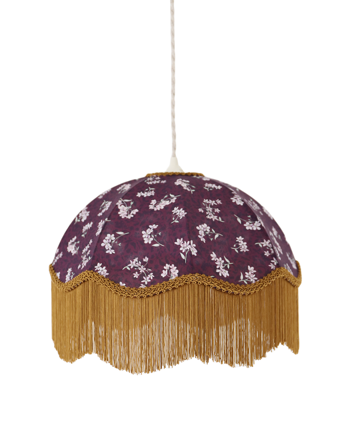 Suspension vintage parapluie imprimée liberty avec franges
