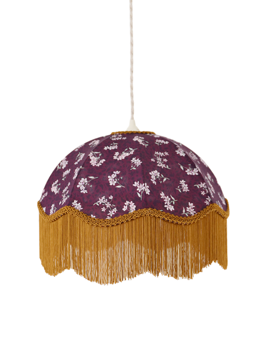 Suspension vintage parapluie imprimée liberty avec franges