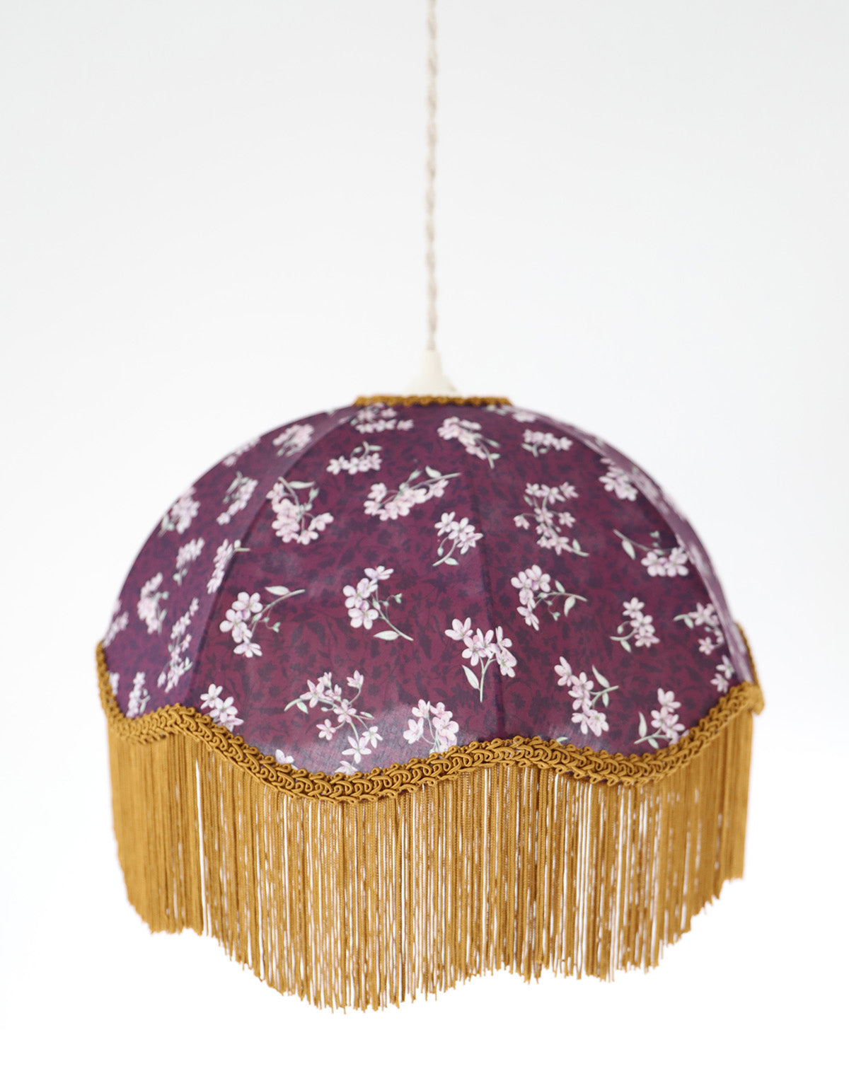 Suspension vintage parapluie imprimée liberty avec franges