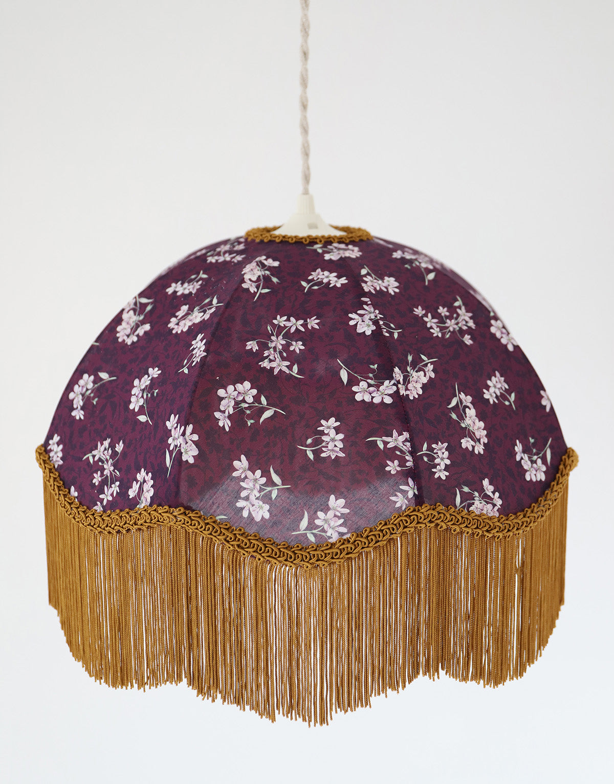 Suspension vintage parapluie imprimée liberty avec franges