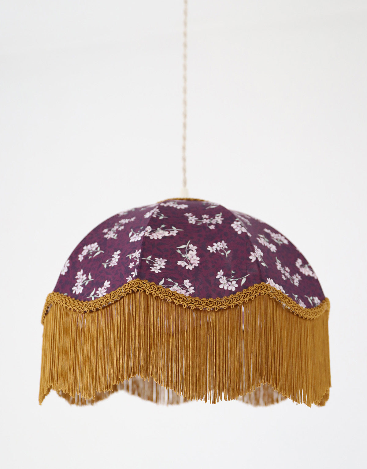 Suspension vintage parapluie imprimée liberty avec franges