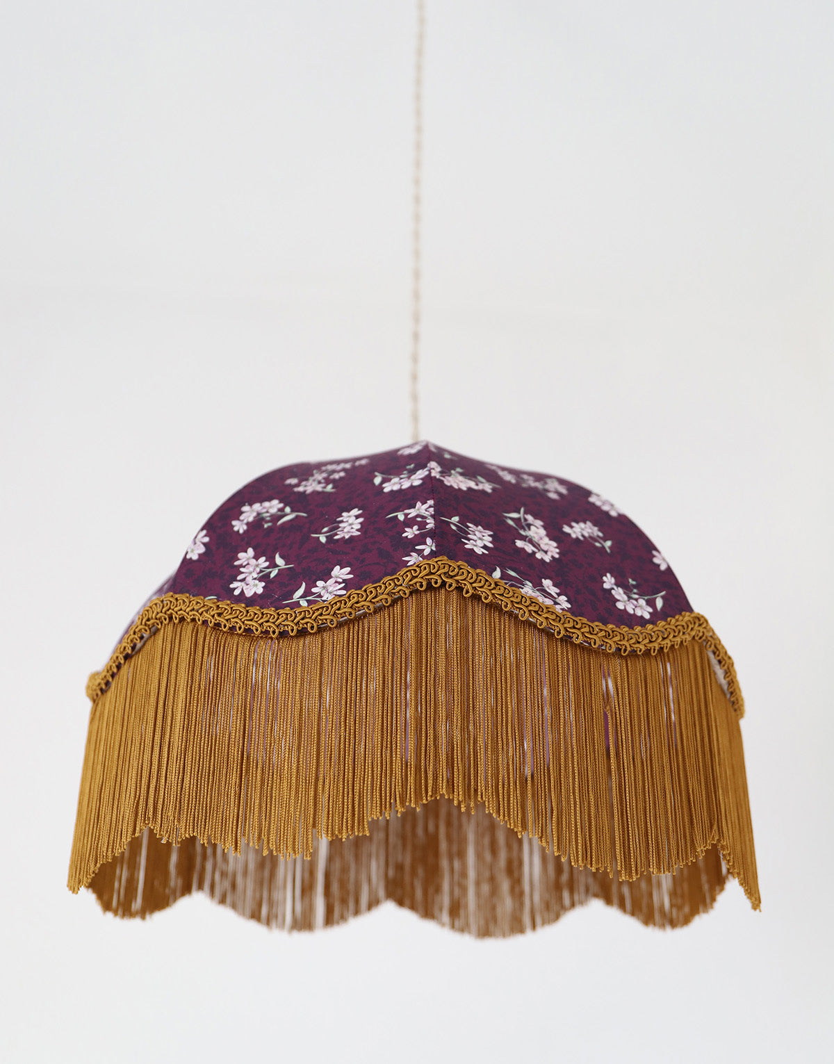 Suspension vintage parapluie imprimée liberty avec franges