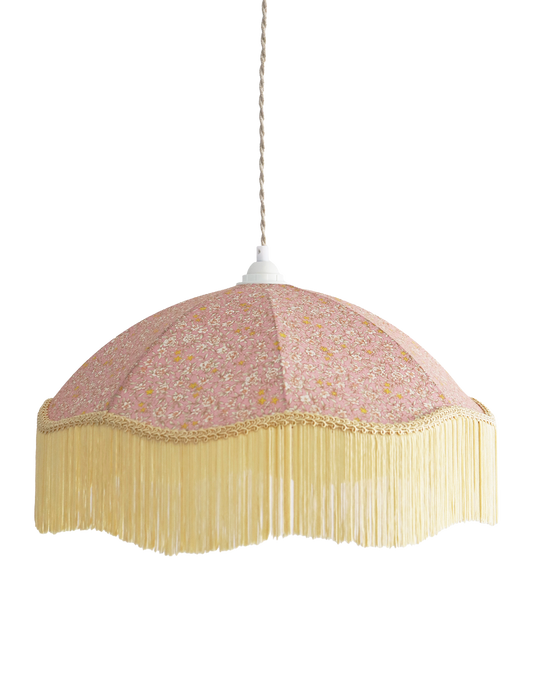 Suspension vintage parapluie imprimée avec franges D45 cm