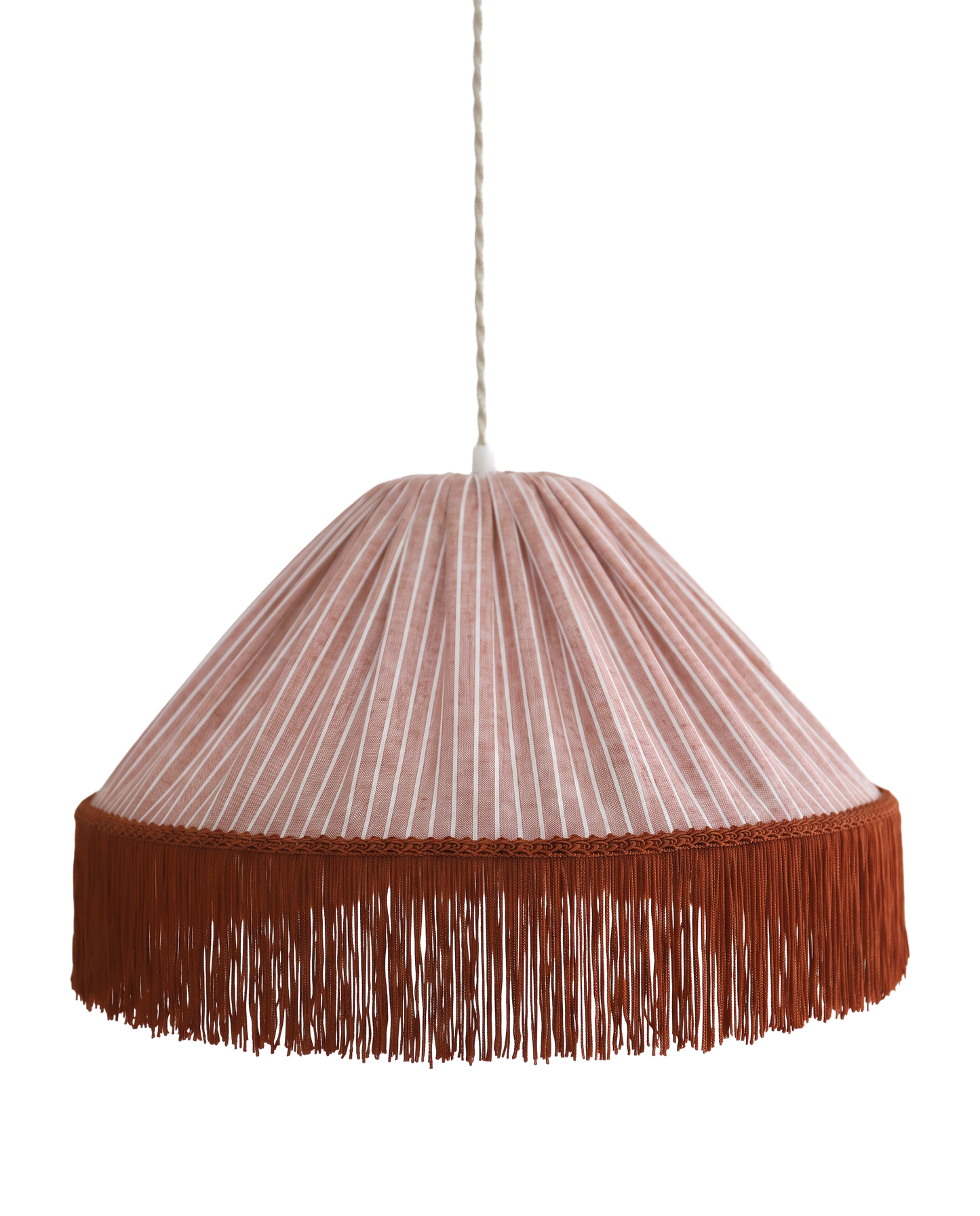 Suspension BELLA — Rayures Terra, franges bohème