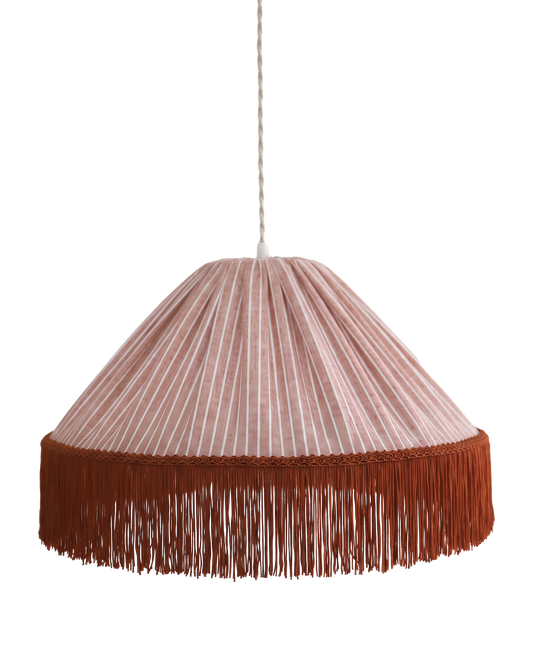 Suspension BELLA — Rayures Terra, franges bohème
