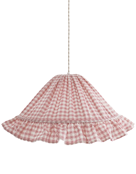 Suspension conique avec volant Emilia "petits carreaux rose"